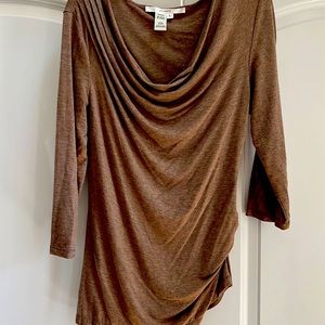 Ladies Studio M Sz L Brown Blouse